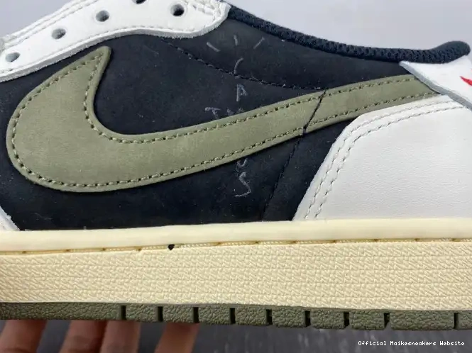 Official Maikesneakers OG WMNS Olive x Travis Low Air Jordan Scott 1 DZ4137-106 0405